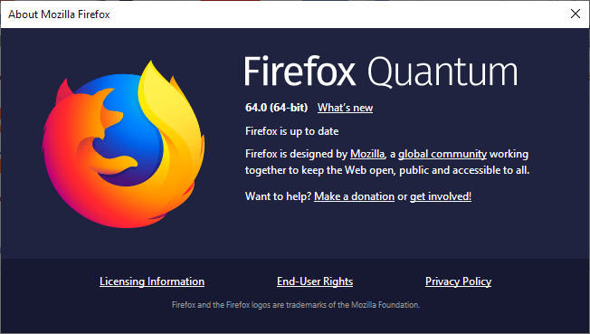 Firefox 64.0