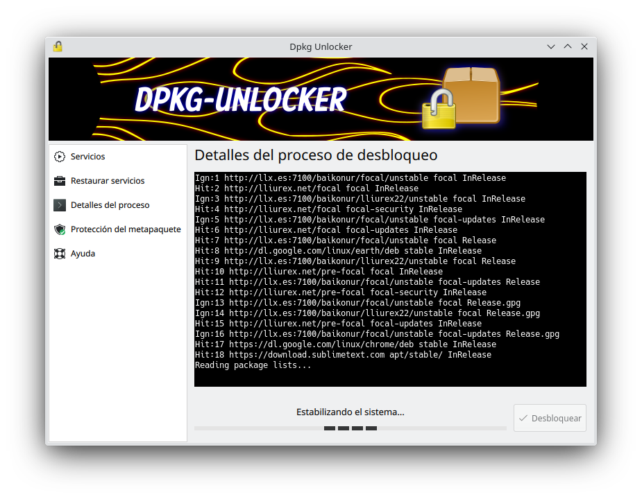 07 Dpkg Unlocker ES