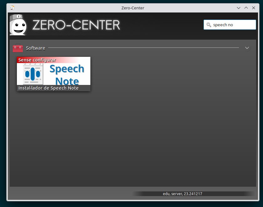 Speech Note Zero Center